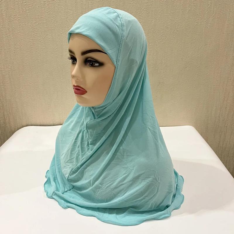 Product Introduction of Ramadan Headscarf Children's Scarf Girl 7 to 12 Years Old Muslim Islamic Shawl Soft Stretch Headscarf Malaysian Girl Children's Headscarf 19