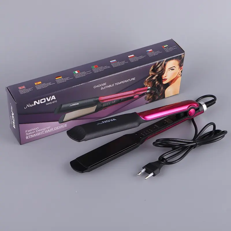 European Standard Hair Straightener Hair Curler and Straightener Dual-Use Does Not Hurt Hair Household Hair Curler Large Volume Straight Hair Negative Ion Electric Hair Straightener Lightweight Daily