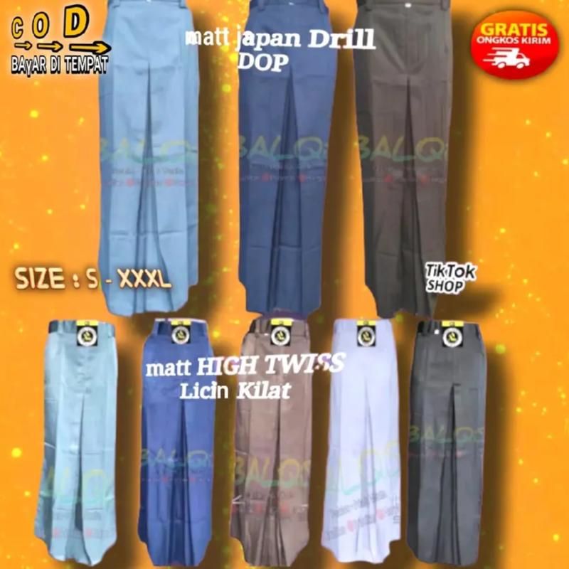 Product Introduction of ameL Rok SPAN 1 SMP MTs SMA lipat depan twis drill Siswi Sekolah Wanita Panjang Katun Tebal Kantor Formal Kerja Hitam Basic 5