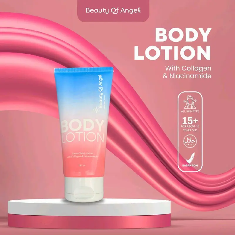 Beauty Of Angel Body Lotion Collagen Cream Pemutih Mencerahkan Badan Kecantikan Aroma Bubble Gum Niacinamide BPOM Extract Memutihkan Tubuh Pencerah Hand Hitam Acid 8