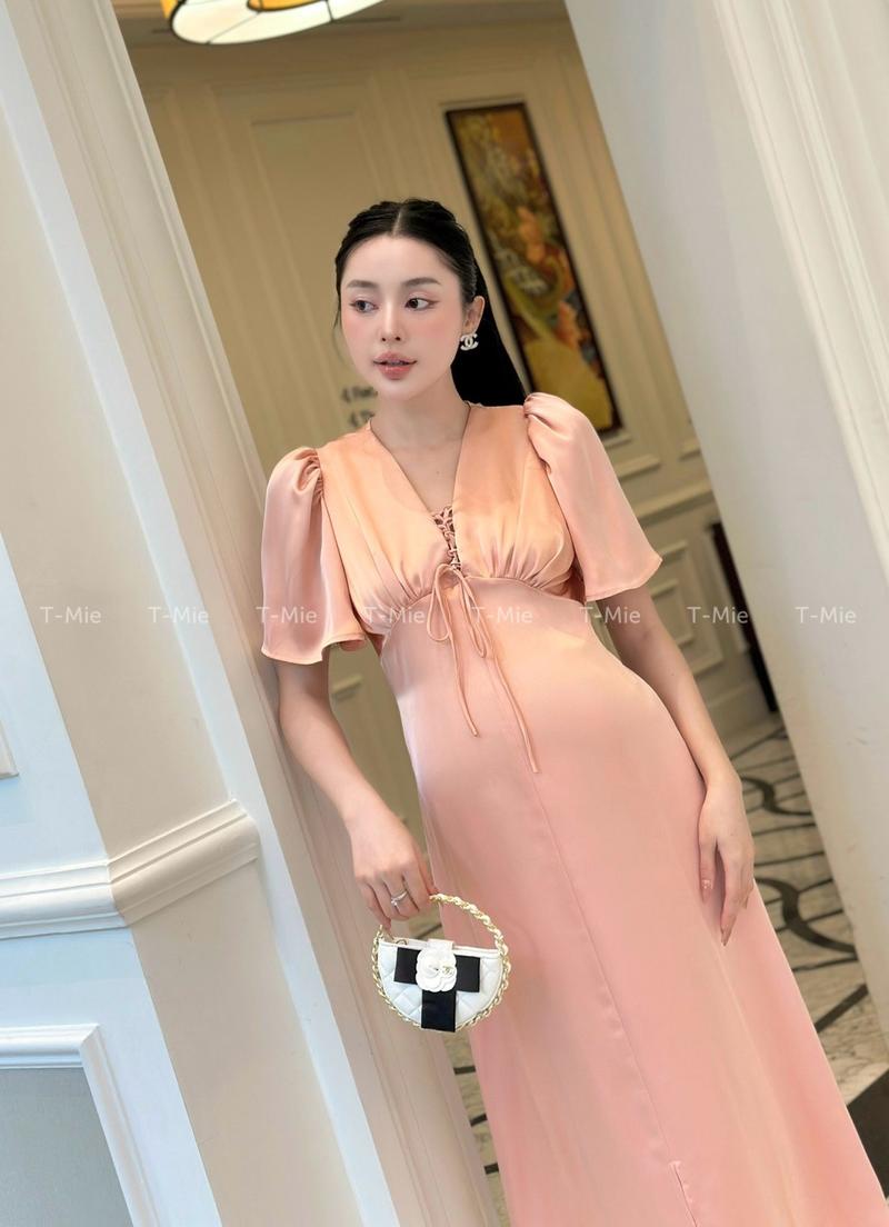 Product Introduction of T-Mie | Đầm Bầu Lụa Tô Châu Dáng Dài Sang Trọng Đi Tiệc, MD5094 Nữ Nhung phi 18