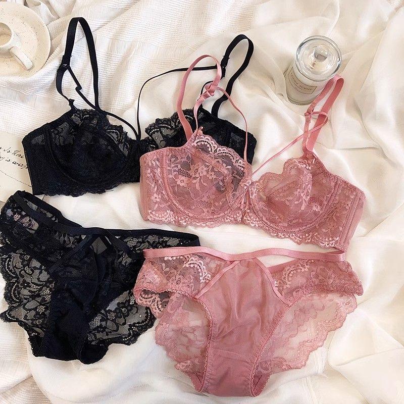 Áo Ngực Có Gọng, Phong Cách Pháp, Siêu Mỏng, Gợi Cảm, Thiết Kế Nâng Ngực Ren Xuyên Thấu, Cỡ Lớn, Đồ Lót