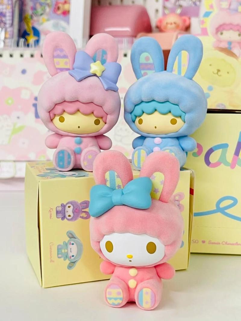Product Introduction of 2024 Sanrio Rabbit Series Blind Box Cinnamoroll Babycinnamoroll Clow M Melody Hand-Made Desktop Decoration Doll Girls' Gifts 7