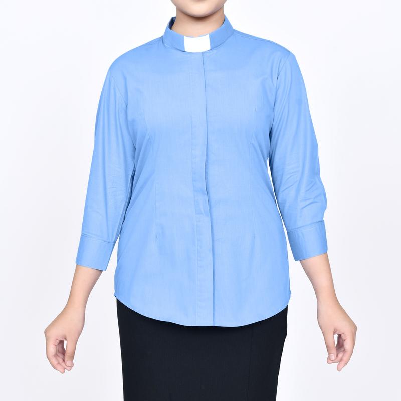 Pendeta - New Kemeja Collar Biru Langit - Japanese Cotton - Jos Miracle Bandung - Miracle - JMB Pria Baju 3