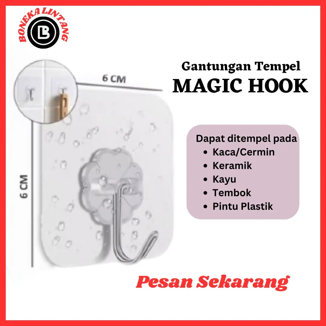 GANTUNGAN TEMPEL HOOK AJAIB GANTUNGAN DINDING KAIT MAGIC SERBAGUNA KAMAR MANDI DAPUR / HANGER TANPA Paku