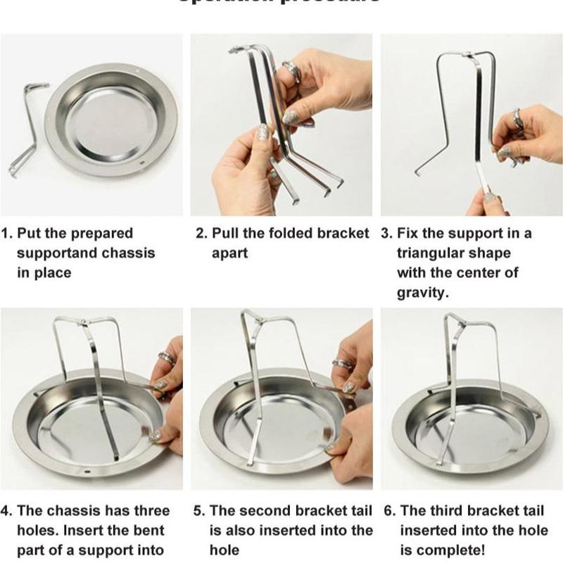 Portable Stainless Steel Grilled Chicken Plate, Removable Creative Turkey Rack, Multifunctional Outdoor Camping BBQ Grill Dish, BBQ Accessories 6