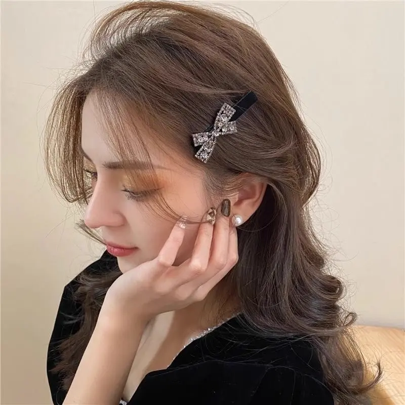 Set 6 kẹp tóc Nhung đính đá sang chảnh cho các bạn nữ 4