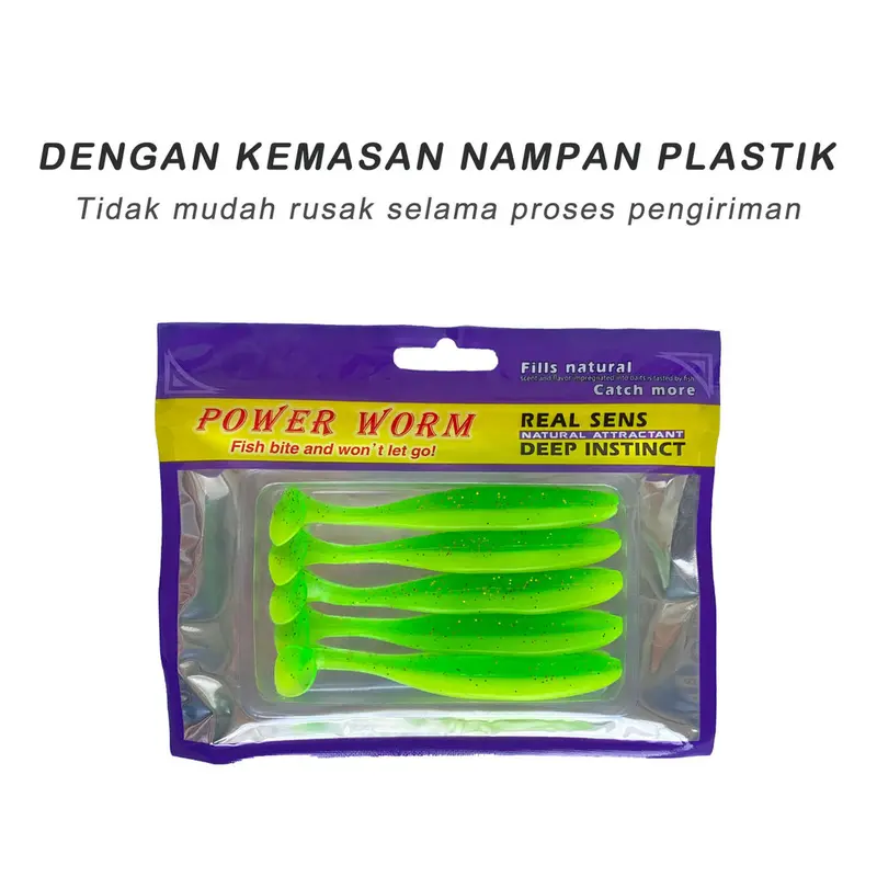 1 Pack HDY Umpan Pancing Soft Lure Soft Bait T Tail 5cm 7cm 9cm 10 Warna Tidak Bisa Menyala 5