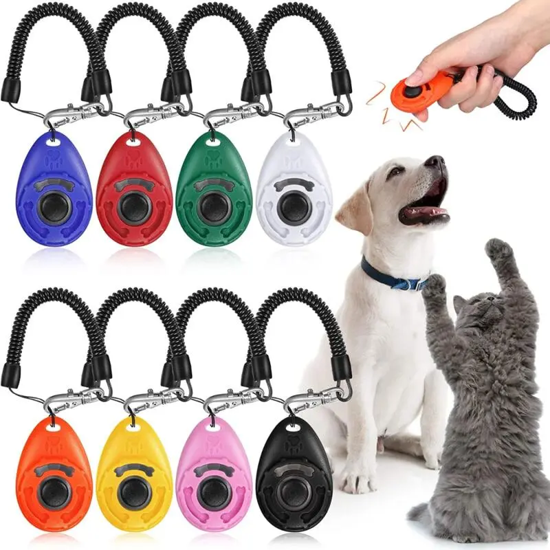 Training Clicker Cat Click Trainer Various Style Aid Adjustable WristStrap Sound Key Chain Dog Repeller Pet Product