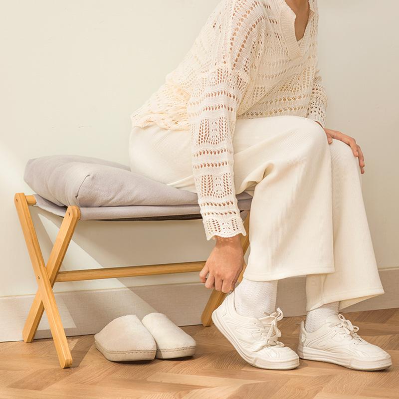Multifunctional Folding Footstool, Suitable for Office Nap-Yellow Wood, No Power Supply Required 4