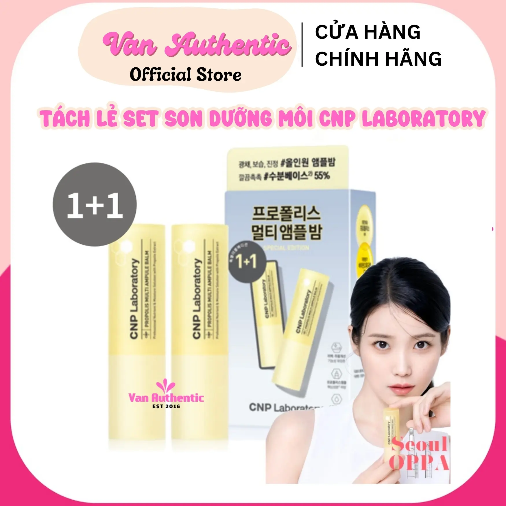 Son dưỡng mềm môi keo ong dưỡng ẩm CNP Propolis Derma Moisture Lip Balm 4g | Vanauthentic