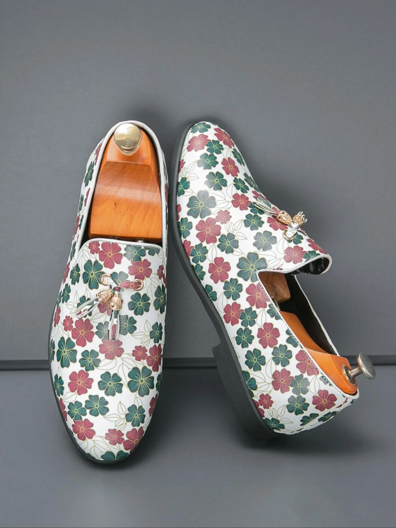 Men's Fashionable Floral Print Slip on Dress Shoes, Casual Comfortable Loafers for Daily Wear, Lightweight Breathable Shoes for All Seasons