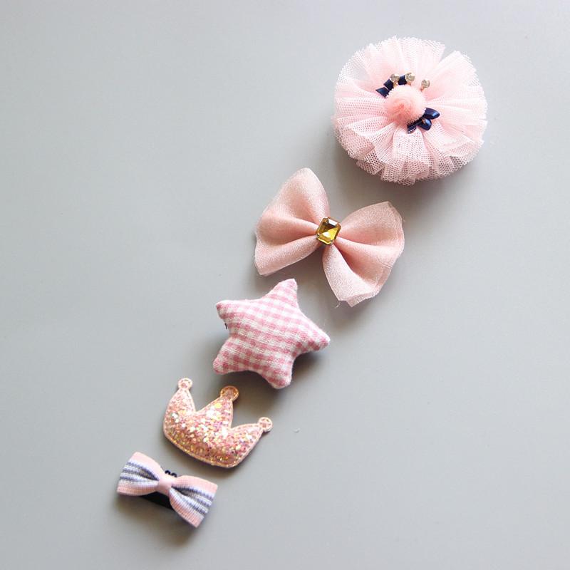 Product Introduction of Korean hand-made baby hairpin edge clip Baby hair clip Children's headdress hairpin Princess hairpin five-piece set 4