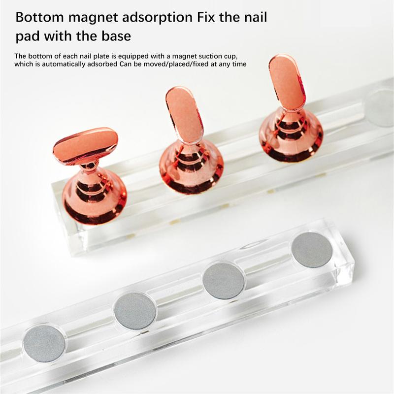 Giá Chân Đế Đầu Móng Nghệ Thuật, Bảng Trưng Bày Thực Hành Sơn Gel UV, Đầu Acrylic Từ Tính, Bộ Giá Đỡ Thực Hành Cờ Vua, Có Sẵn Trong 1 / 5 Cái 7