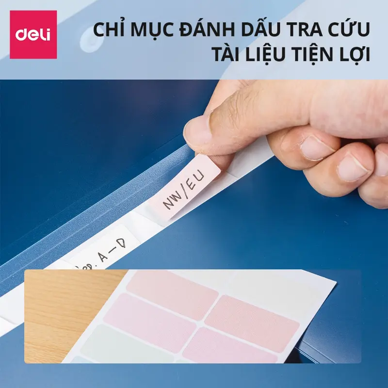 Túi Đựng Tài Liệu 8 Ngăn A4 Deli File Cặp Tệp Đựng Tài Liệu Chia Nhiều Ngăn Bìa Hồ Sợ Nhựa Cứng Chứng Từ Giấy Tờ 2