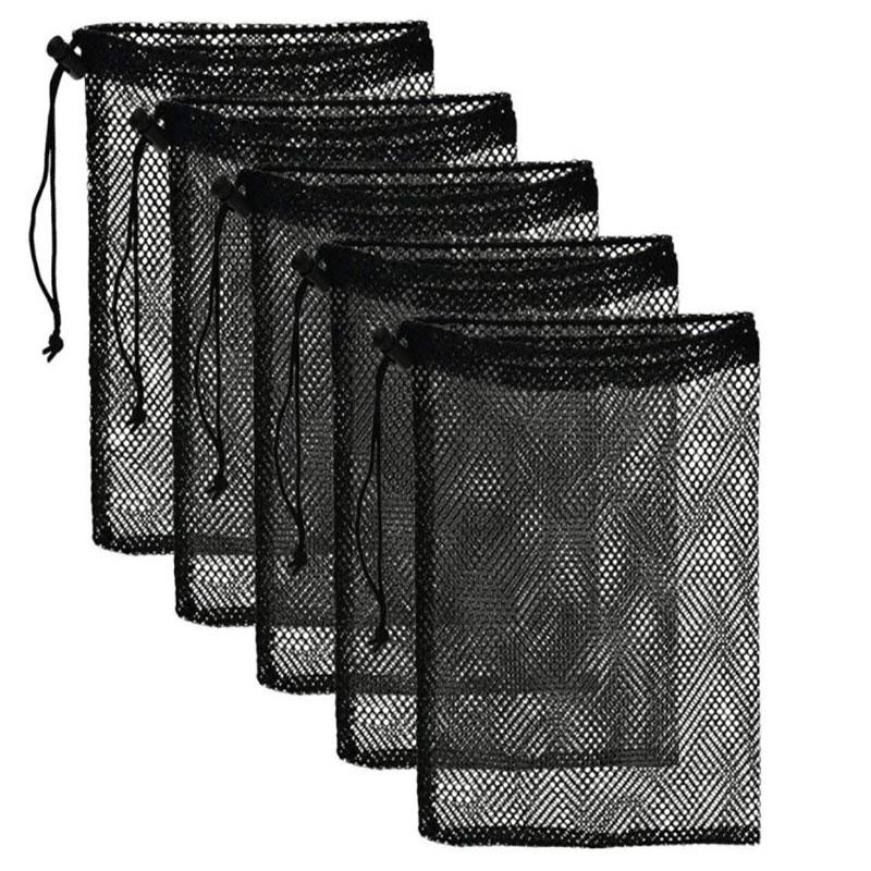 Bao Lưới Đựng Đồ, Chất Liệu Nylon Bền, Dây Rút, Thích Hợp Cho Túi Giặt, Rửa, Đồ Chơi Bãi Biển, Du Lịch 4