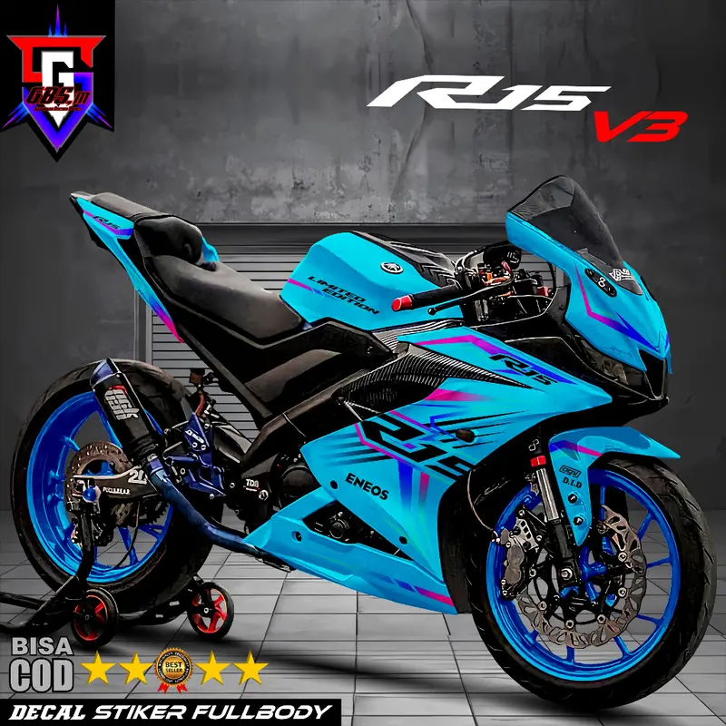 Decal R15 V3 Stiker Decal Motor R15 V3 Sticker Yamaha R15 V3 Fullbody 6