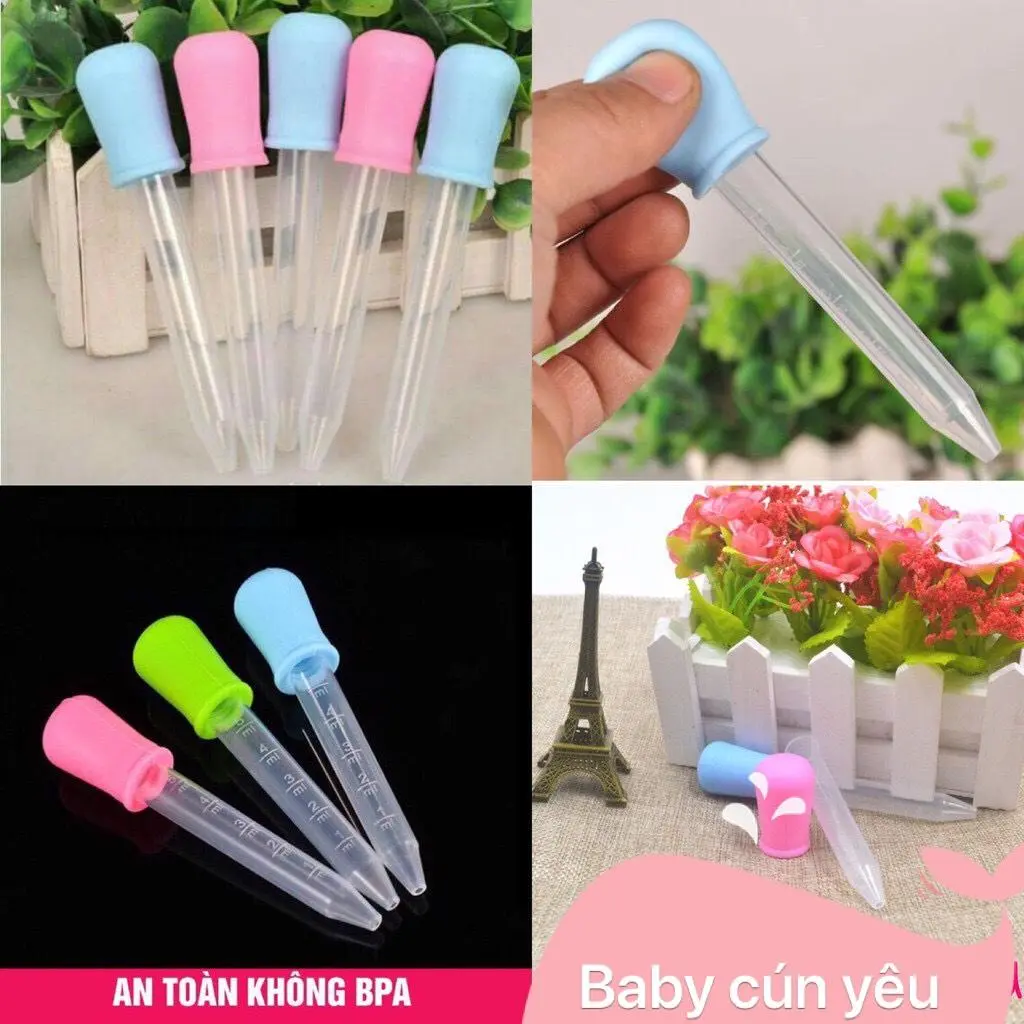 COMBO 2 ỐNG HÚT SỮA/BÓN THUỐC CHO BÉ CÓ VẠCH CHIA 5ML Mom And Son EC