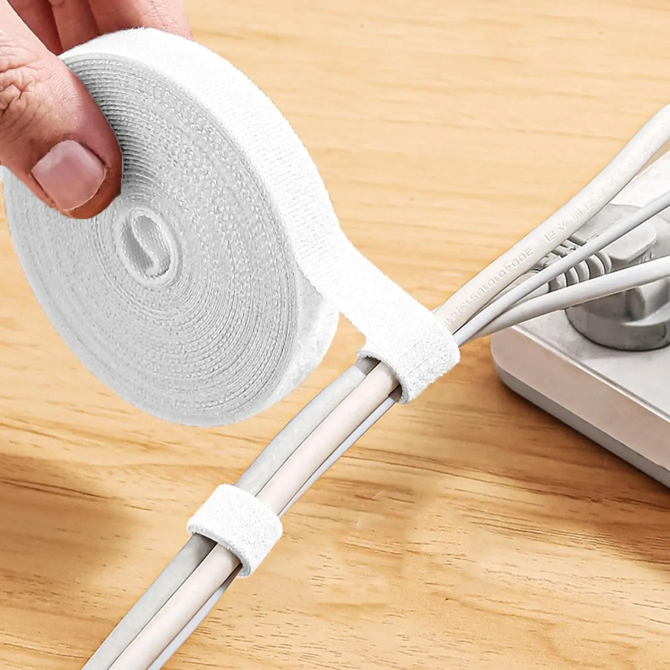 Hook & Loop Cable Tie, 1 Roll Computer Cable Management Tie, Velcro Tie For Fastening Wire & Organizing Cord, Office Supplies