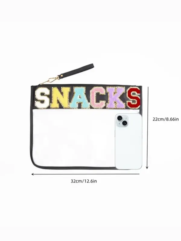 Cute Letters Design Makeup Bag, Novelty Transparent Makeup Bag, Zipper Versatile Cosmetic Storage Bag for Women & Girls for Daily & Travel Use 3
