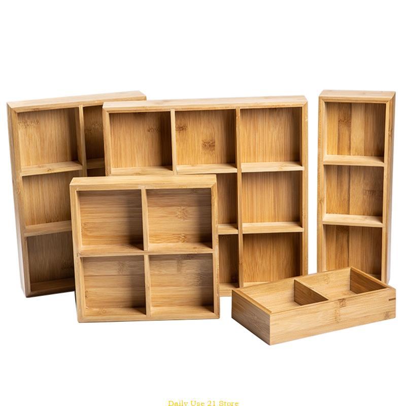 Product Introduction of Rustic Wooden Divided Plates Storage Boxes Dried Fruit Container 4/6/9 Grids Nut Candy Bamboo Tray 5