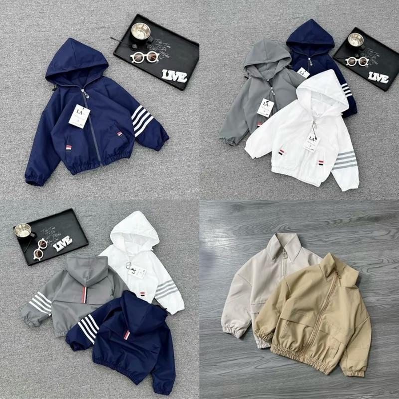 Áo Khoác Gió Màu kem ,Be,trắng,xanh than,xám Cho bé trai từ 7-24kg[shop linh kids88]