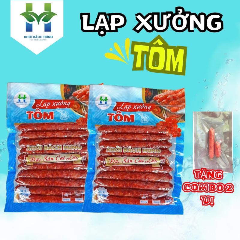 1kg Lạp xưởng tôm thượng hạng Khởi Bách Hưng - loại sấy khô bảo quản nhiệt độ thường 1 tháng- thành phần gồm: tôm khô xay nhuyễn, thịt heo, mỡ heo (tặng gói nhỏ dùng thử 2 vị lạp tôm và lạp heo khô)