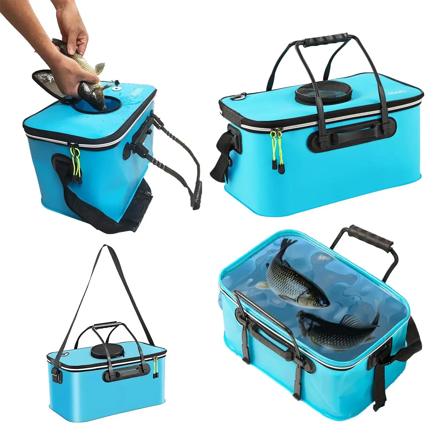 Multifunctional Fishing Bucket, Outdoor Fishing Bucket with Lid & Handle, Bait Storage Bucket, Fishing Accessories for Outdoor Camping