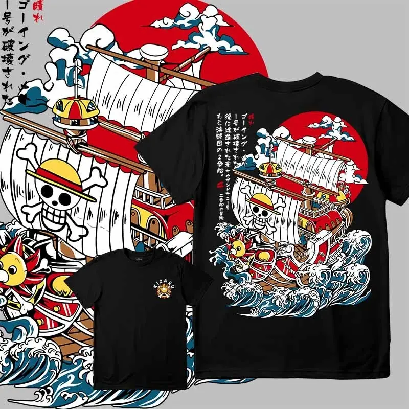 Madface ONE PIECE T-shirt  Novelty Anime Printed baju Casual Graphic Tee Fashion cotton Clothes 4