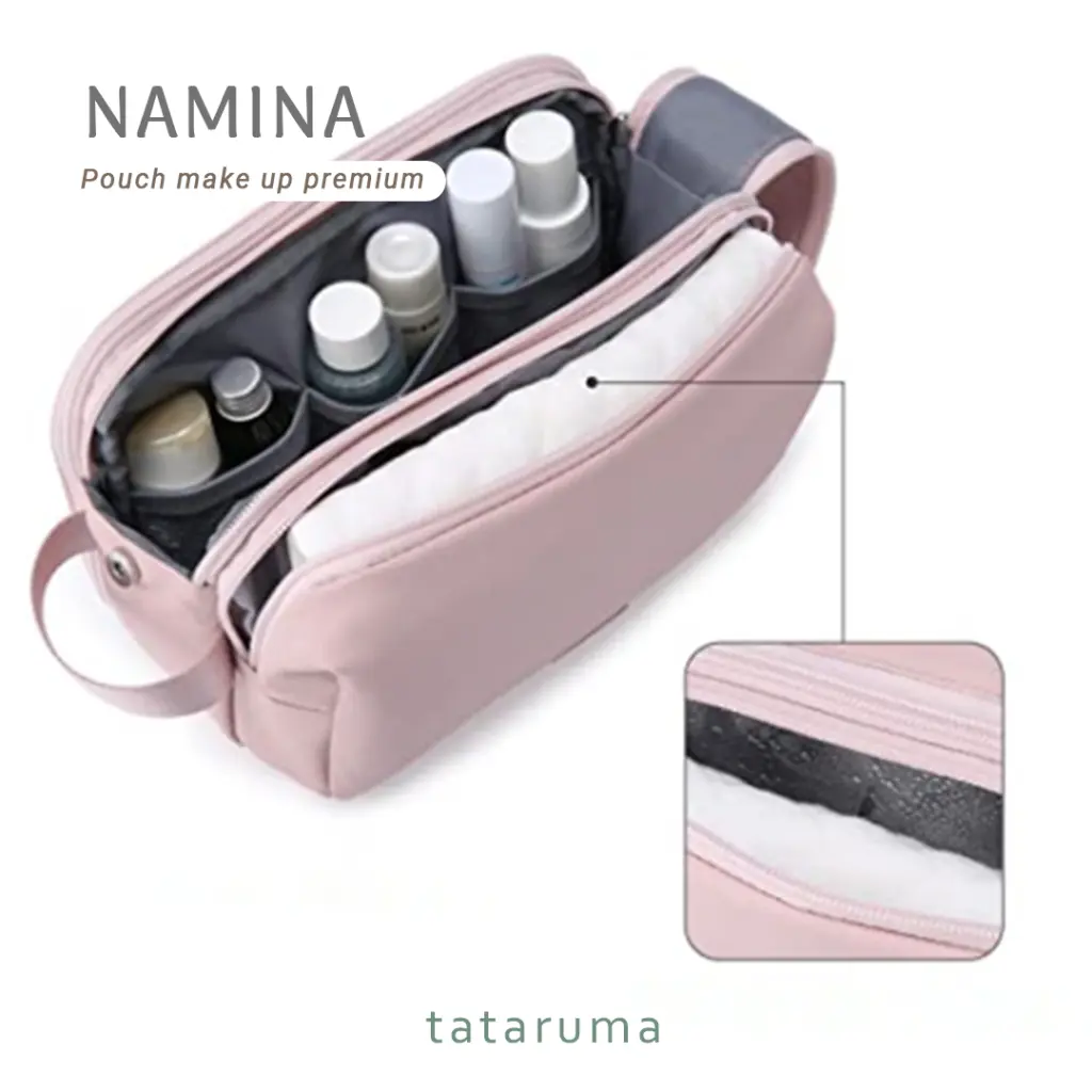 NAMINA - Pouch Premium Tas Makeup Kosmetik Toiletries Lightweight Travel Organizer Storage Cosmetic Bag