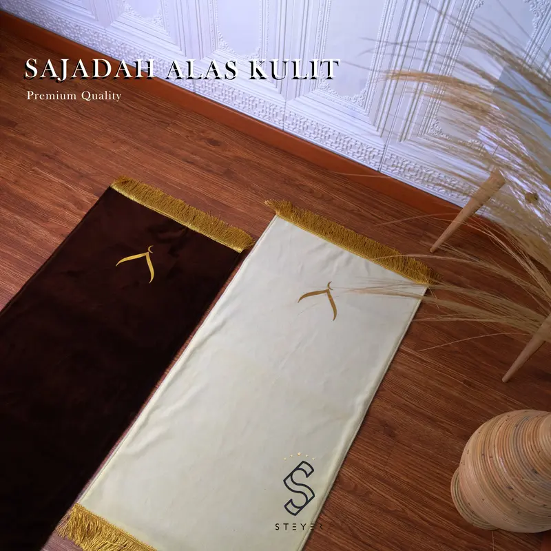 Sajadah Travel Coklat Polos Sejadah Kulit Rumbai Hampers Souvenir Hantaran Estetik Muslim Umroh 0