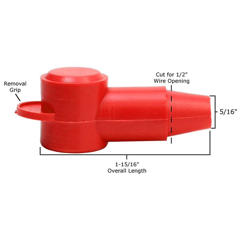 PVC Cable Lug Protector Cover Lug Caps Flexible Terminal Boots Covers Stud Protector Replacement 1 Pair 3