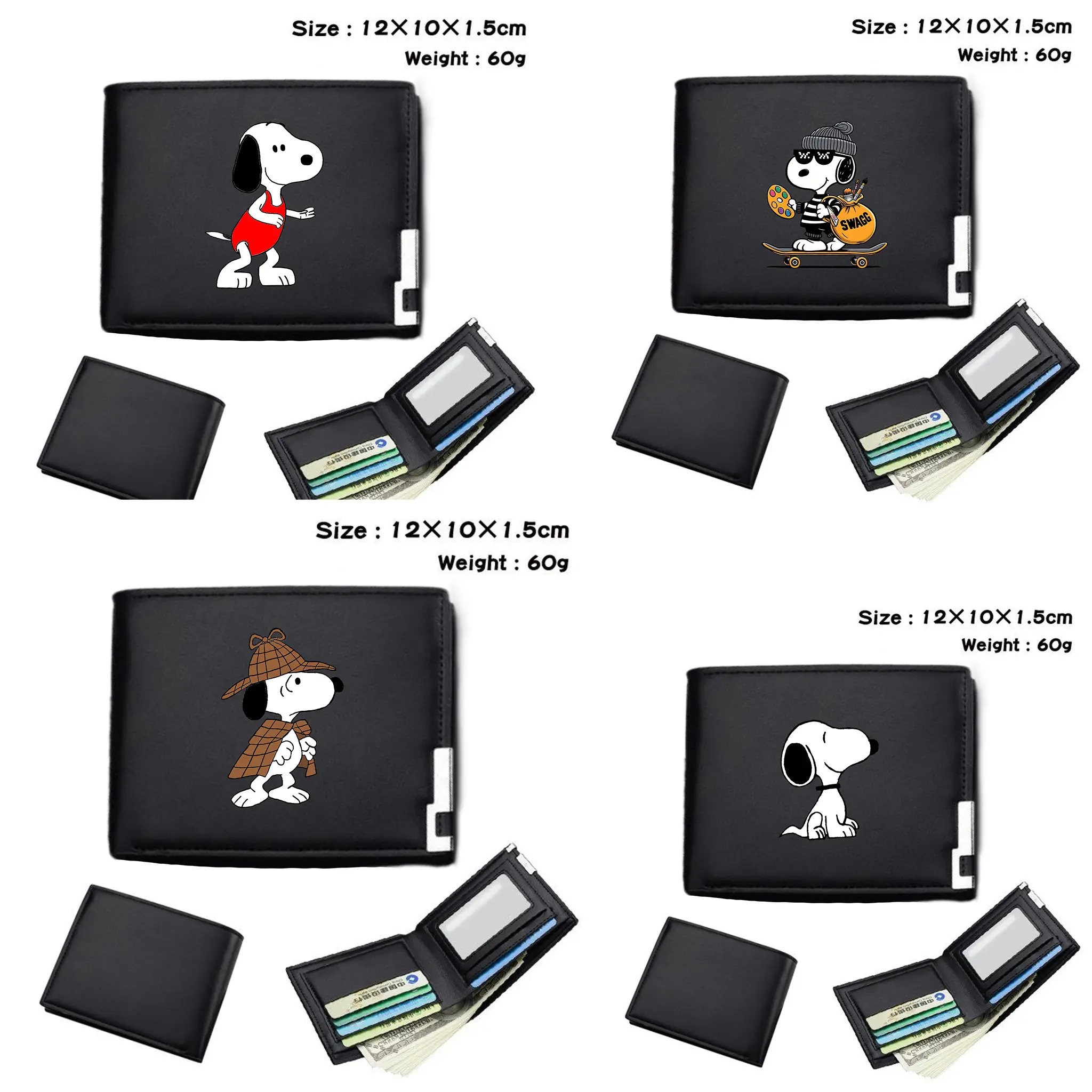 Snoopy Cartoon Wallet Anime Wallet Two Fold Wallet Card Holder One Piece Wallet Women Men Wallet