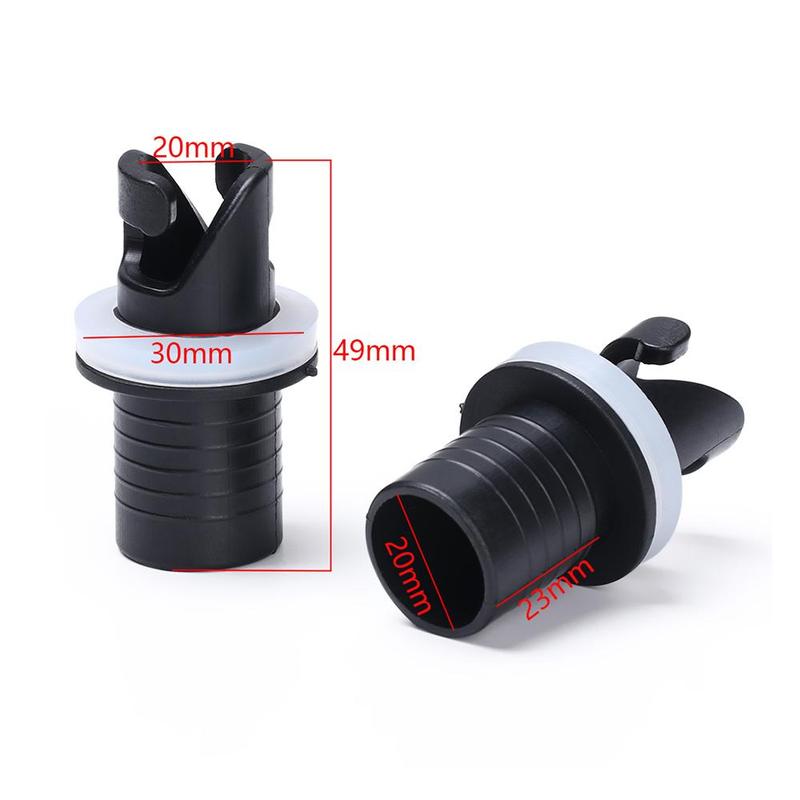 Product Introduction of 1/2pcs Black PVC Water Sports Tools Electric Pumps Fishing Kayak Accessories Air Valve Caps Inflatable Boat Connector Screw Hose Adapter 19