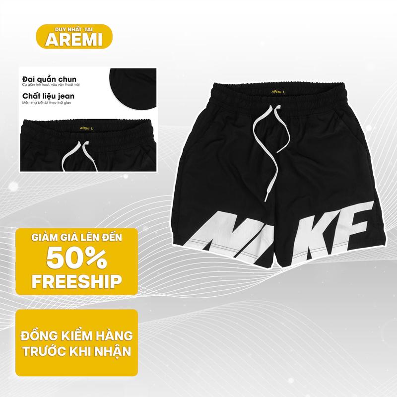 Quần short nam AREMI chất liệu vải dù mỏng nhẹn thoáng mát cao cấp lưng thun form trên gối sang trọng trẻ trung QS0001