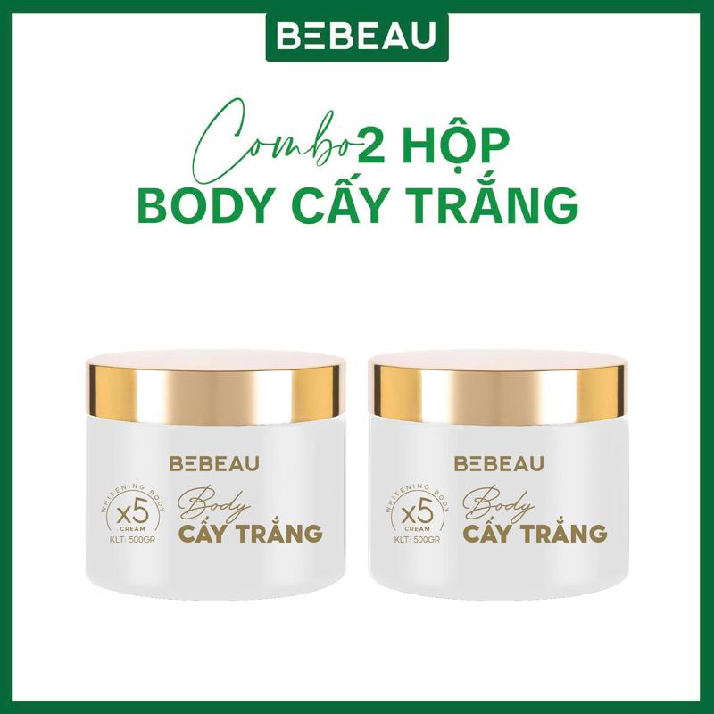 Combo 2 Body Cấy Trắng BeBeau 500gr - hỗ trợ dưỡng sáng da, hỗ trợ cấp ẩm , hỗ trợ Làm Đẹp Da