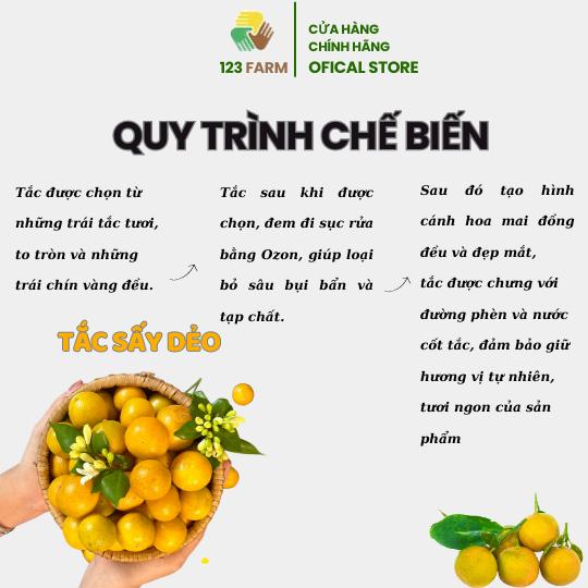 Tắc chưng đường phèn sấy dẻo 123 FARM gói 85g 9