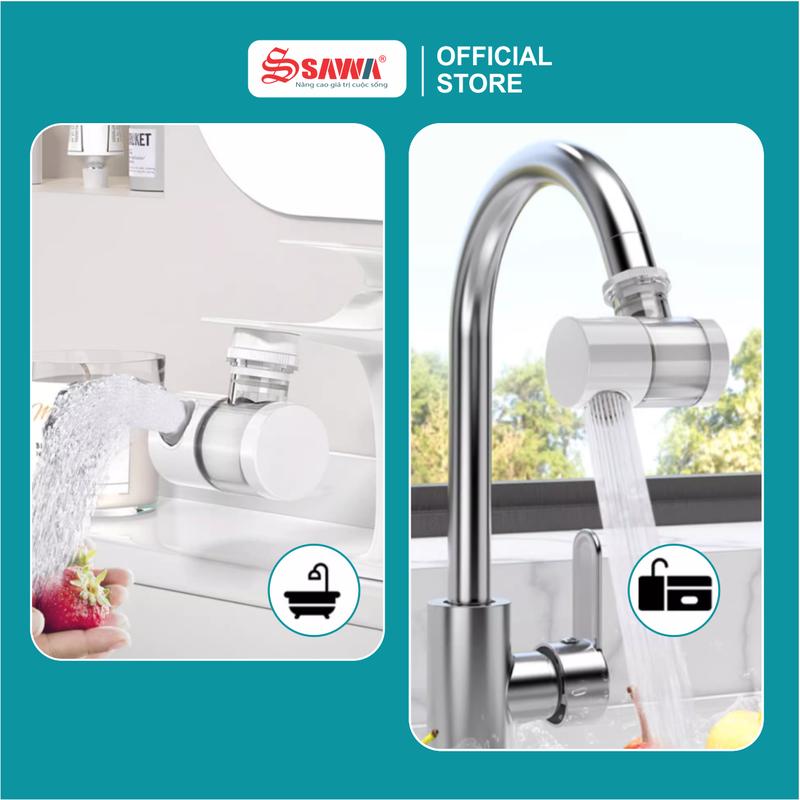 Đầu lọc nước tại vòi Sawa S88 - Vòi lọc nước thông minh với cổ xoay 720 độ