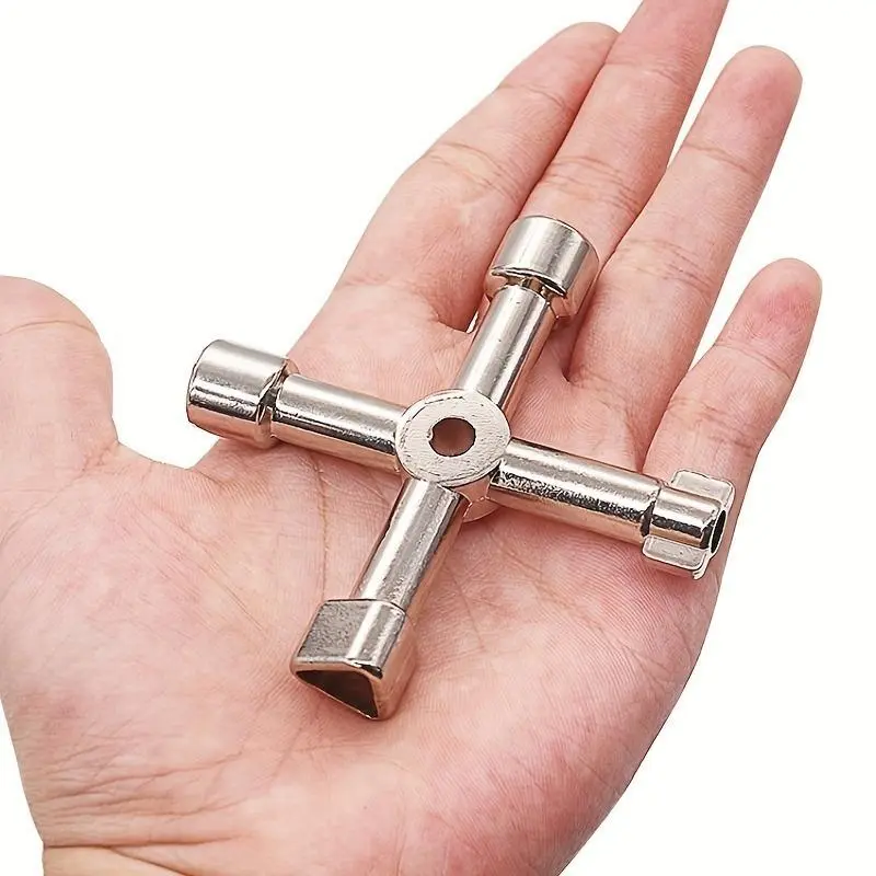 Multifunctional Electric Control Cabinet Triangle Key Wrench, Handheld Elevator Water Meter Valve Square Hole Wrench, Professional Hand Tool