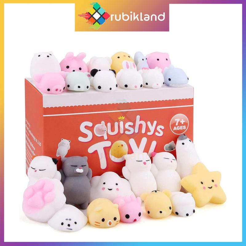   Có Hộp  Squishy Mochi Xả Stress Đồ Chơi Trẻ Em Thú Mochi Hoạt Hình Cao Su Silicon Dẻo Bóp Vui Nhộn - Little Kobo 