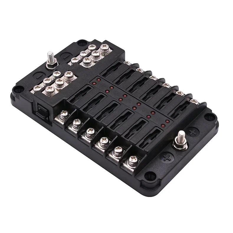 Product Introduction of 6/12 Way Blade Fuse 12-24V Car Boat Fuse Box Holder with Plastic Cover for Power Panel Board Camper RV Accessorie 16