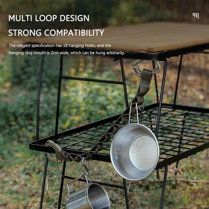 18 Ring Camping Hanging Rope Tent Canopy Cup Lamp Hanger Outdoor Clothes Line Strap Lanyard Travel Hiking Fishing Equipment 4