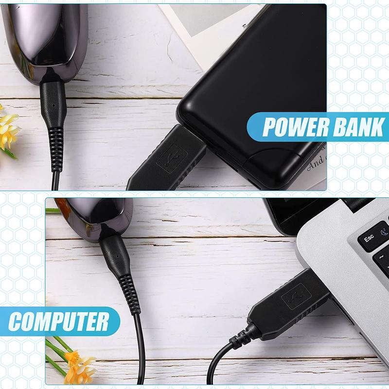 Product Introduction of 2 Pieces 15V USB One Blade HQ8505 Charger Cable Compatible with Philips Shaver Charger QP6520 QP6510 S5/ 7/9000, Aquatouch, Body 11