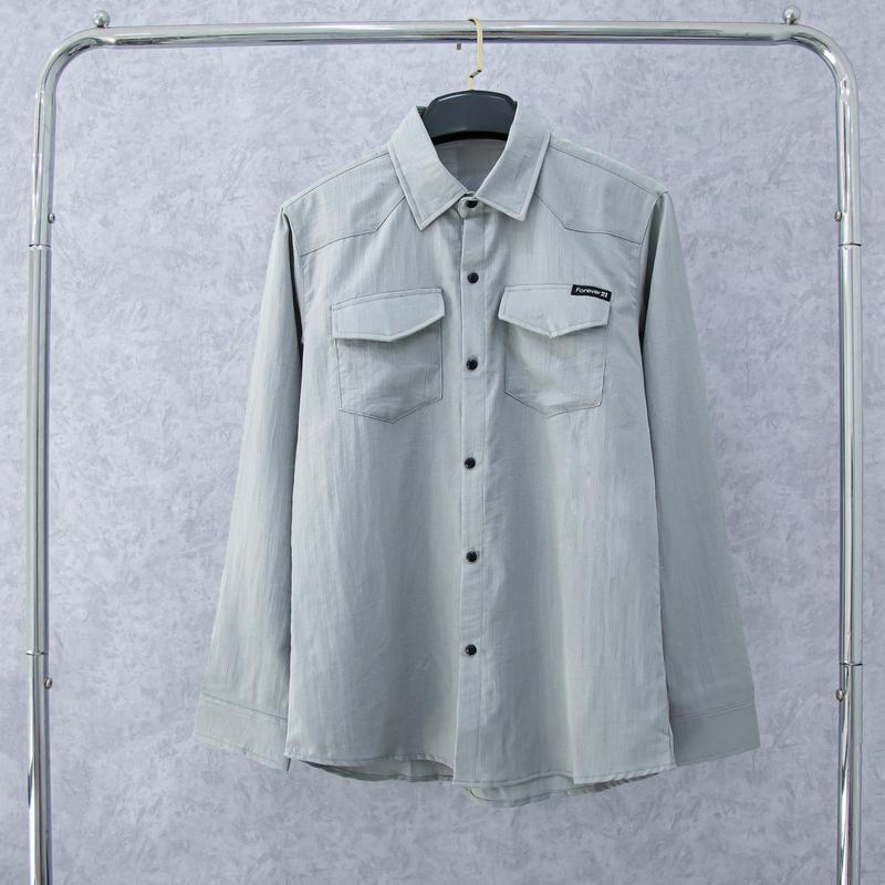 Product Introduction of Áo sơ mi nam tay dài vải dũi mềm thoáng mát phối túi thêu chữ trẻ trung sang trọng mẫu-ATC99 SHOP Menswear 17