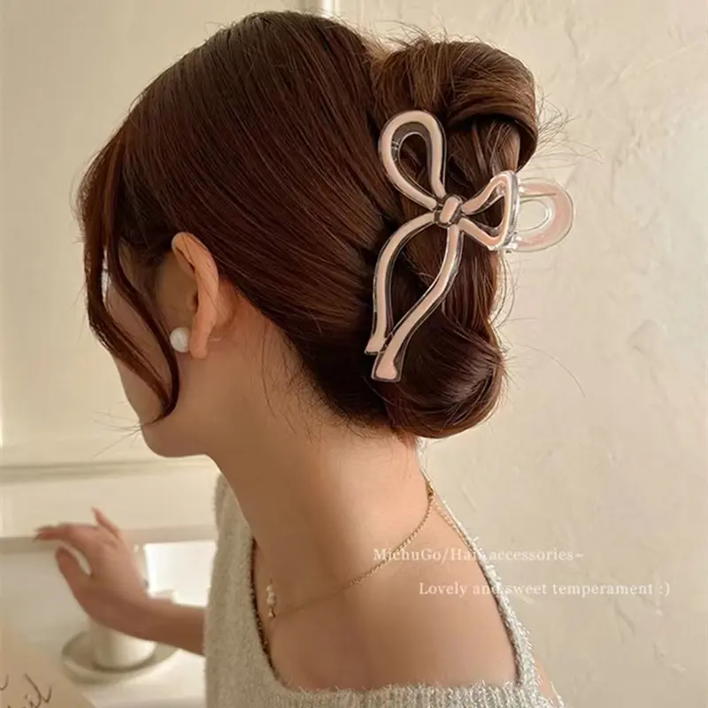 Kẹp Tóc Càng Cua Nơ Màu Thạch, Kẹp Cá Mập Đơn Giản Lớn, Phụ Kiện Sau Đầu Sành Điệu, Thích Hợp Cho Updos Nữ Women Voi kẹp phím kẹp  8 kẹp  tóc cây  càng kẹp  càng kẹp  đeo khuyên  xỏ