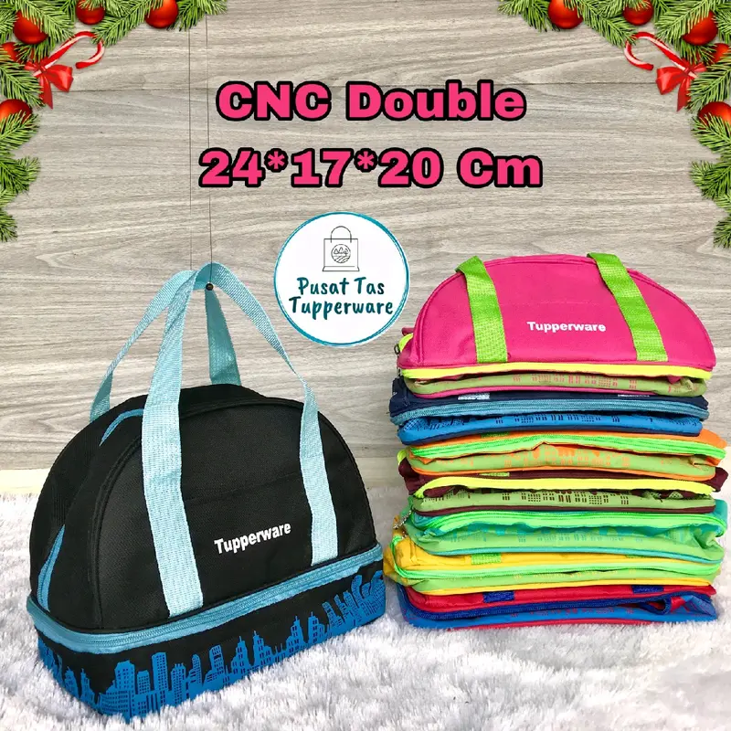Tas Bekal Makan CNC Double/CNC Double Tupperware(Zipper Bunga Es) 0