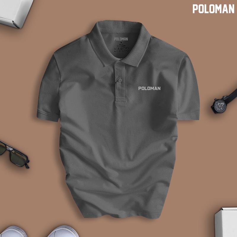 Áo thun POLOMAN nam cổ bẻ BASIC CVC vải cá sấu sang trọng, lịch lãm, thoáng mát - POLOMAN Menswear Top Có Cổ Ngắn Tay Shirt 9