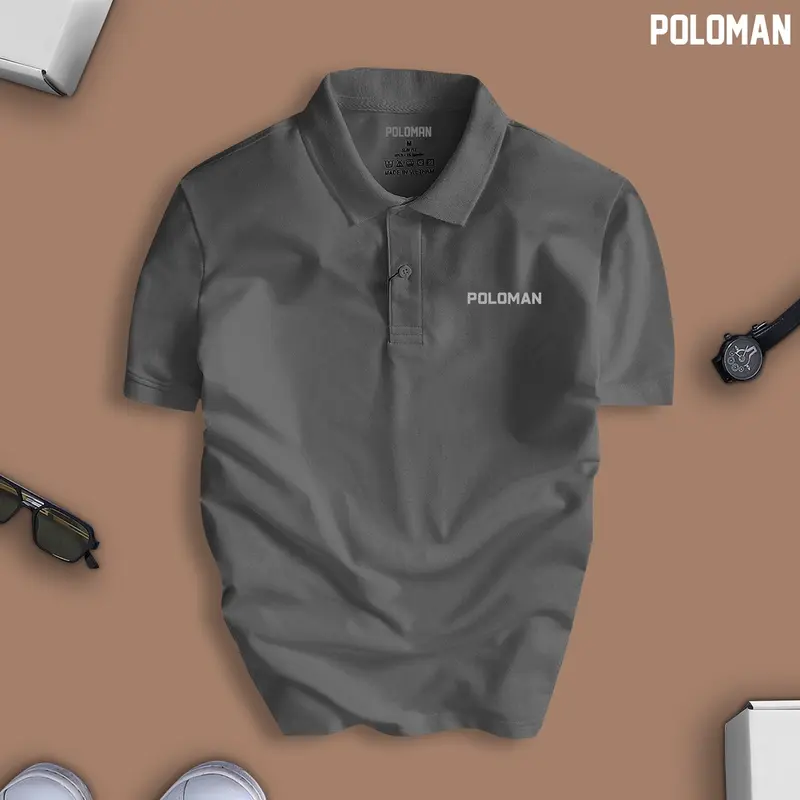 Áo thun POLOMAN nam cổ bẻ BASIC CVC vải cá sấu sang trọng, lịch lãm, thoáng mát - POLOMAN Menswear Top Có Cổ Ngắn Tay Shirt 8