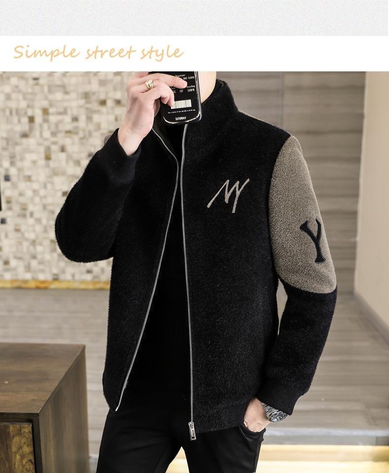 Product Introduction of 2024 new men's letter casual jacket, zipper cardigan design, comfortable and soft fabric, casual and versatile. 14