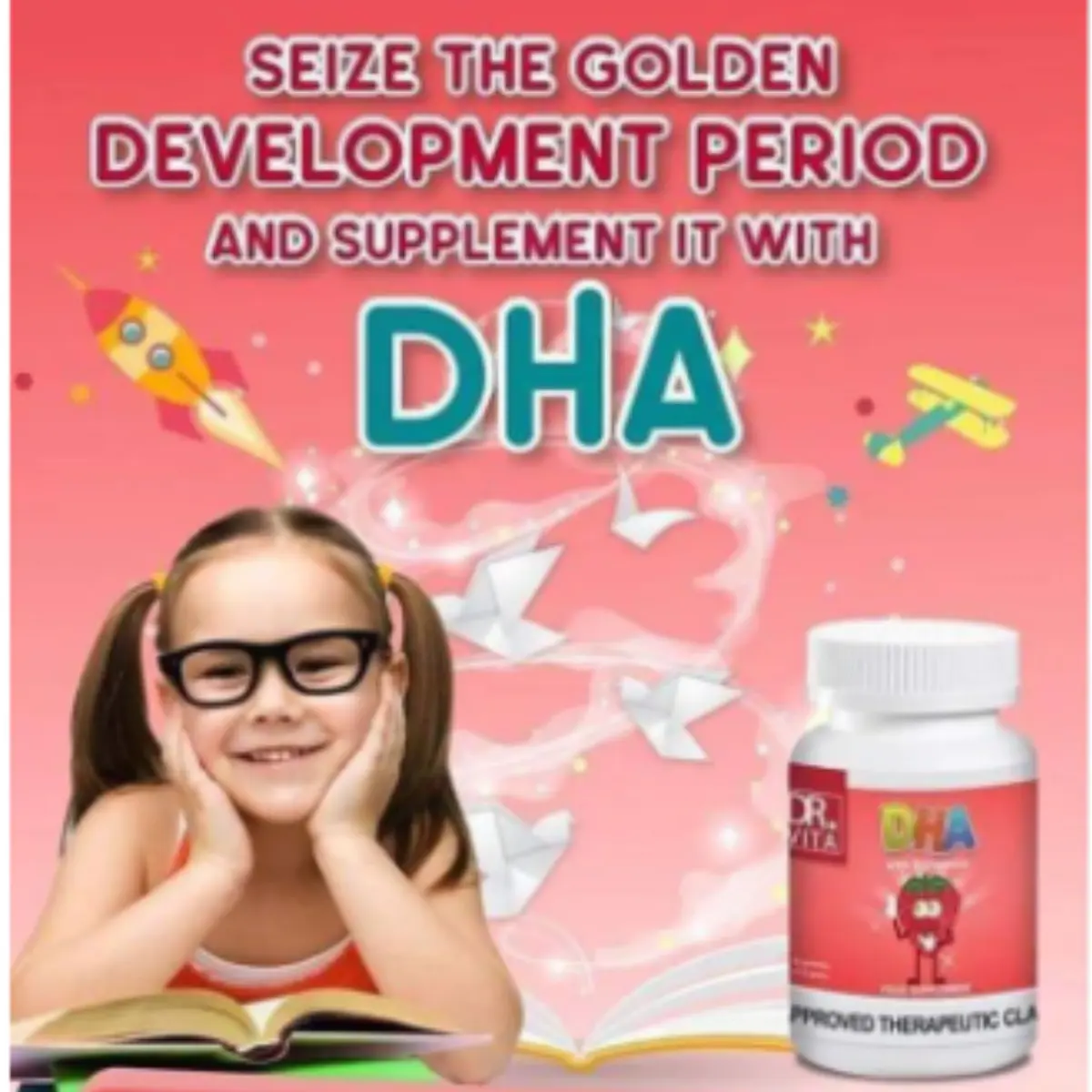 Dr. Vita DHA For Kids 2-12 yrs. old with B-Vitamins (1 bottle) Supplement  Healthcare glutathione gummies